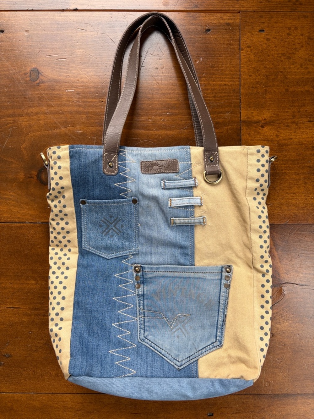 Travelteli Canvas Blue Jean Tote.